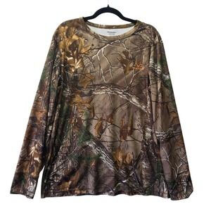 Realtree Mens Camo Long Sleeve Shirt XL Polyester Hunting Fishing Camouflage
